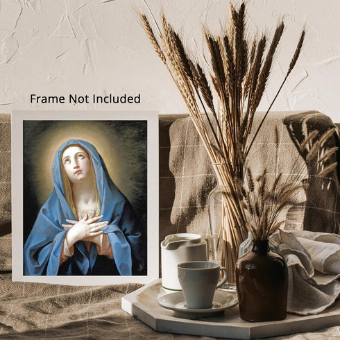 Posterizer 1 pcs-Vergine in preghiera c. 1633 painting poster-Religious Posters-Gifts for Christians -Decor for Church, Sunday School Classroom- u...